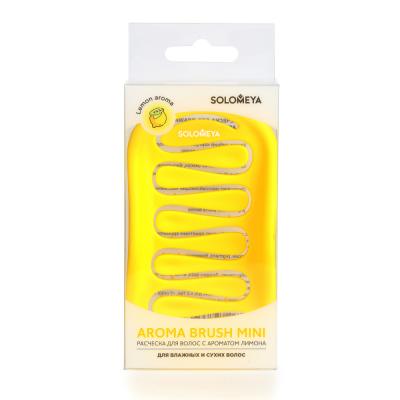 Solomeya Расческа для сухих и влажных волос аромат лимон мини Aroma Brush 1шт.