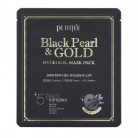 PETITFEE Гидрогелевая маска с жемчугом, золотом Black Pearl & Gold Корея