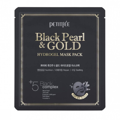 PETITFEE Гидрогелевая маска с жемчугом, золотом Black Pearl & Gold Корея