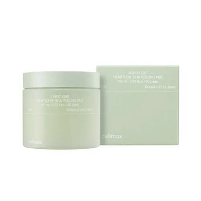 Celimax Тонизирующие пилинг-пэды с BHA-кислотой Ji Woo Gae Heartleaf BHA Peeling Pad  60 шт. Корея