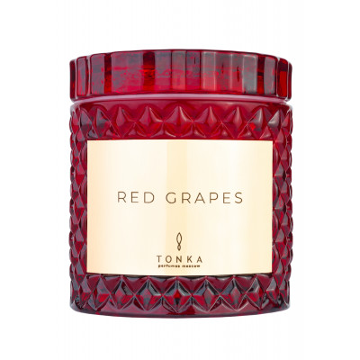 TONKA Свеча аромат RED GRAPES стакан красный 220 мл.