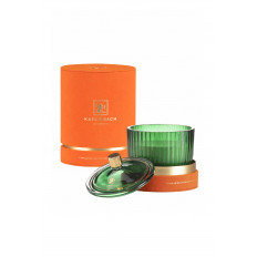 KARLSBACH Свеча ароматическая соевая MAROON Зеленое стекло Оранжевая 240 г.