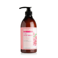 NATURIA Гель для душа с ароматом роза&розмарин Pure Body Wash Honey&White Lily 750 мл. Корея
