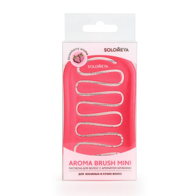 Solomeya Расческа для сухих и влажных волос с ароматом клубники мини Aroma Brush Hair Strawberry