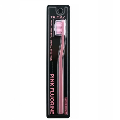 TRIMAY Зубная щетка с с напылением из фтора Pink Fluorine Toothbrush 1 шт. Корея