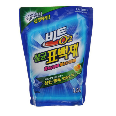 LION Кислородный отбеливатель "Beat 02". мягкая упаковка 1,5 кг. Корея