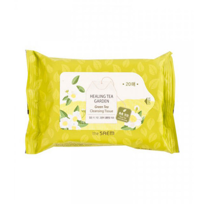 THE SAEM Garden Салфетки очищающие с экстрактом зеленого чая 20шт.Корея