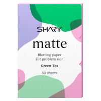 SHARY Матирующие салфетки с зеленым чаем для проблемной кожи 50шт. Blotting Paper Problem Skin Корея