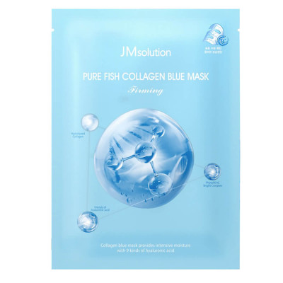 JMsolution Успокаивающая тканевая маска с коллагеном против морщин Pure Collagen Blue Mask Корея
