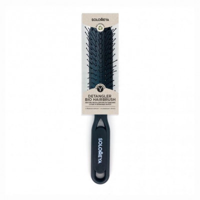 Solomeya Расческа узкая черная Detangler Bio Hair Brush Black Aesthetic Solomeya Расческа узкая черная Detangler Bio Hair Brush Black Aesthetic