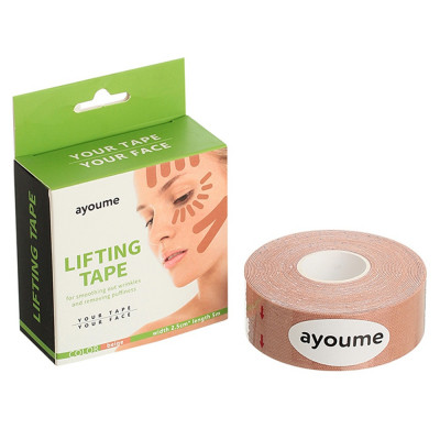 AYOUME Тейп для лица бежевый 2,5 см.*5 м Kinesioloqy taro roll Корея
