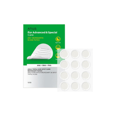 ANUA Точечные патчи против акне с микроиглами Triple Acid Spot Care Microdart Patch 12 шт. Корея